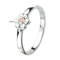 vDam Ring Bloem Roze Zirkonia Zilver Gerhodineerd 1330232 Maat 13½