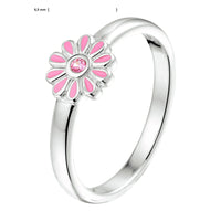 vDam Ring Bloem Roze Zirkonia Zilver Gerhodineerd 1333127 Maat 15½
