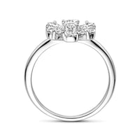 vDam Ring Bloem Wit Zirkonia Zilver Gerhodineerd 1339196 Maat 16½