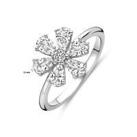 vDam Ring Bloem Wit Zirkonia Zilver Gerhodineerd 1339198 Maat 17¾