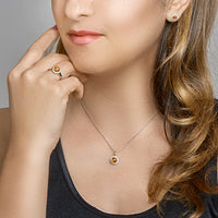 vDam Ring Citrien En Zirkonia Zilver Gerhodineerd 1330249 Maat 17¾