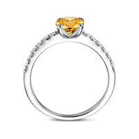 vDam Ring Citrien En Zirkonia Zilver Gerhodineerd 1338433 Maat 17¾