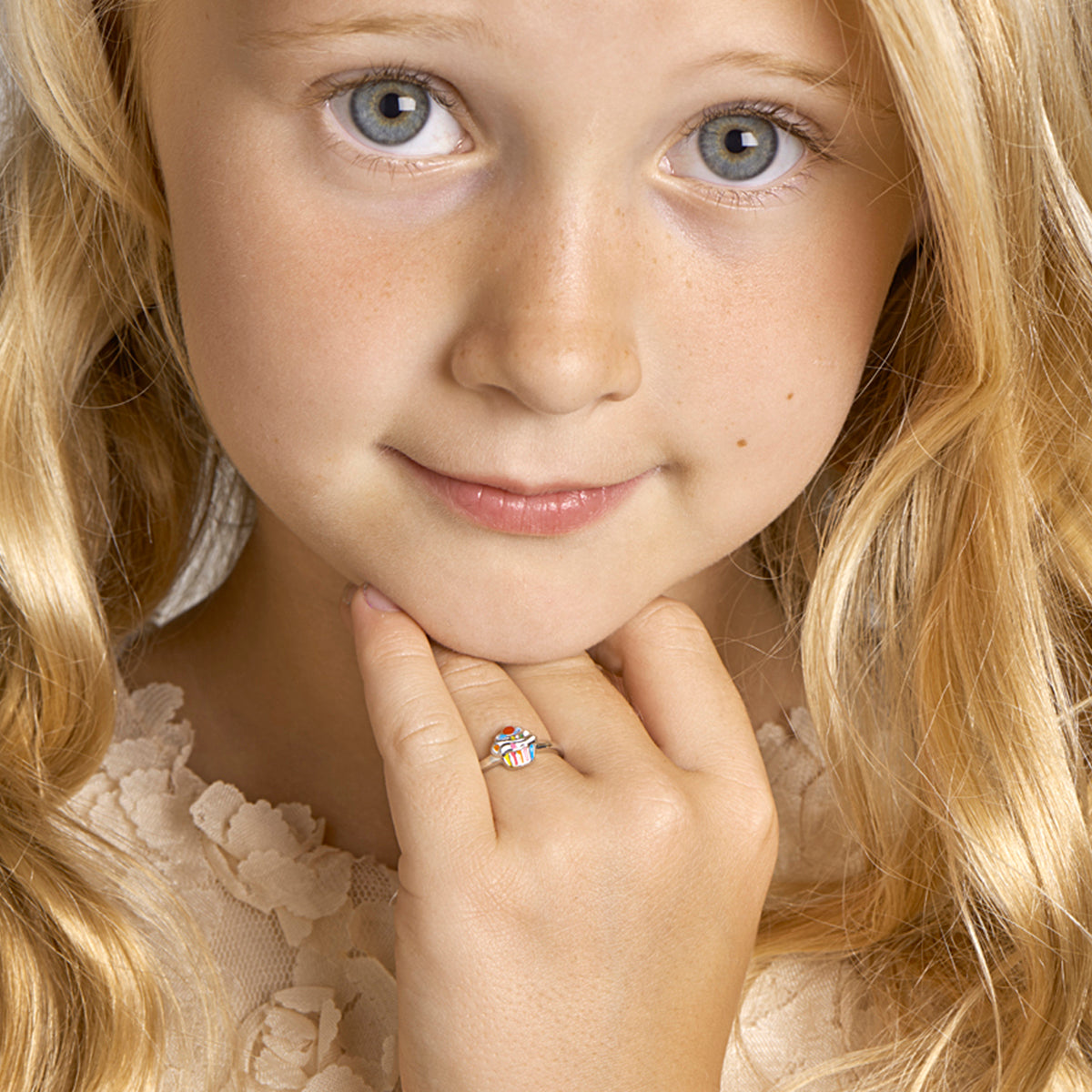 vDam Ring Cupcake Zilver Gerhodineerd 1325896 Maat 13½