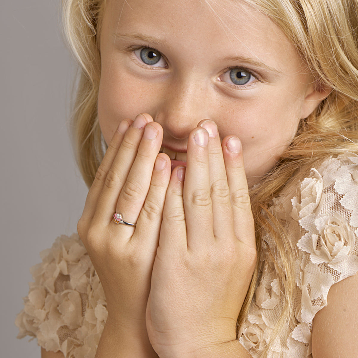 vDam Ring Cupcake Zilver Gerhodineerd Maat 1329211 Maat 13