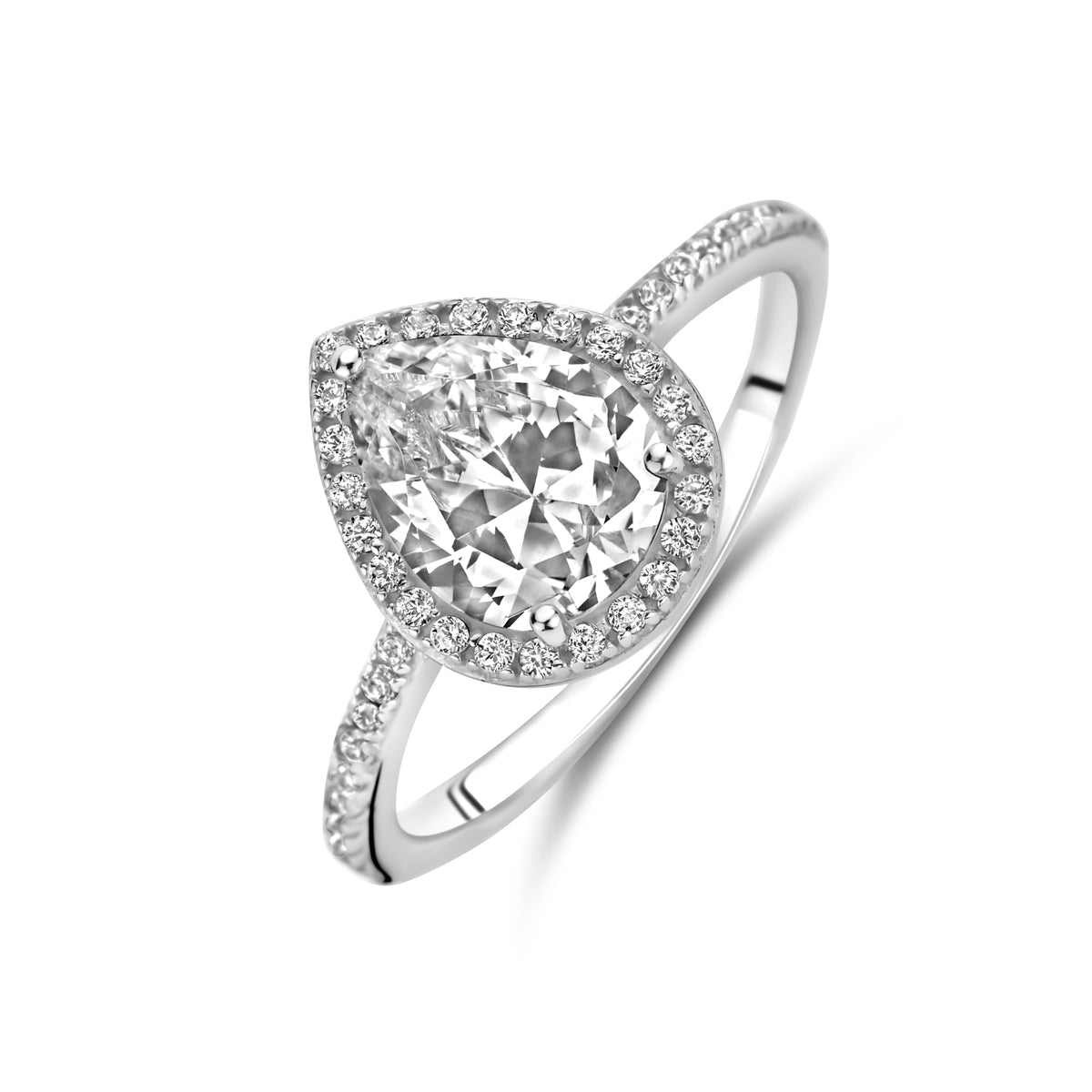 vDam Ring Druppel Zirkonia Zilver Gerhodineerd 1340726