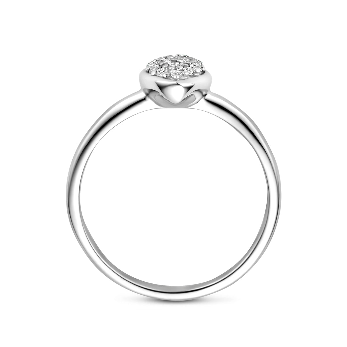 vDam Ring Druppel Zirkonia Zilver Gerhodineerd 1341680 Maat 17¾