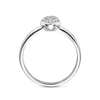 vDam Ring Druppel Zirkonia Zilver Gerhodineerd 1341681 Maat 18½