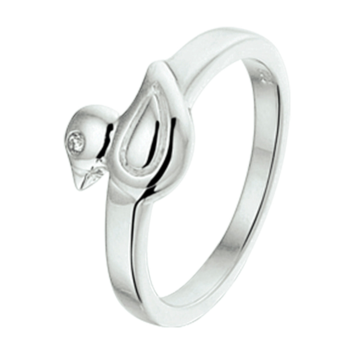 vDam Ring Eend Zirkonia Zilver Gerhodineerd 1327691