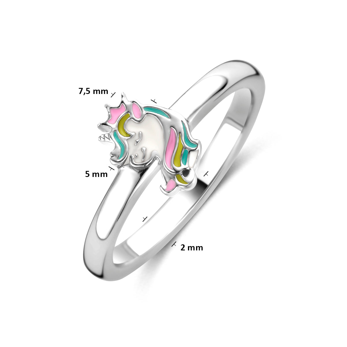 vDam Ring Eenhoorn Zilver Gerhodineerd 1341477 Maat 13½