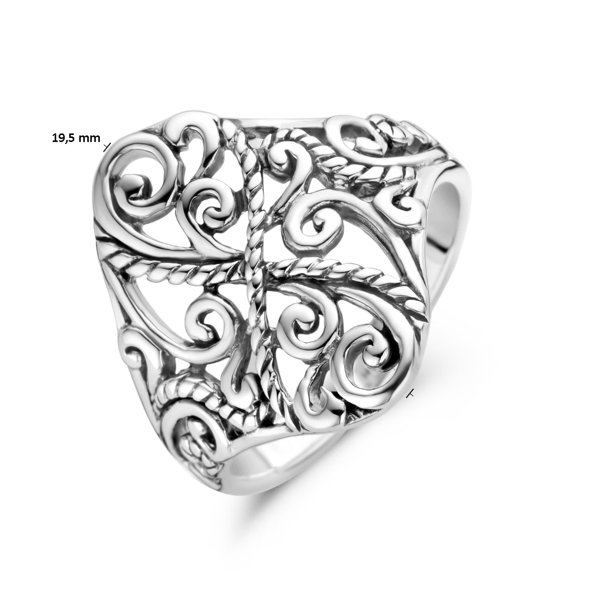vDam Ring Filigrain Zilver Gerhodineerd 1336698 Maat 17¾