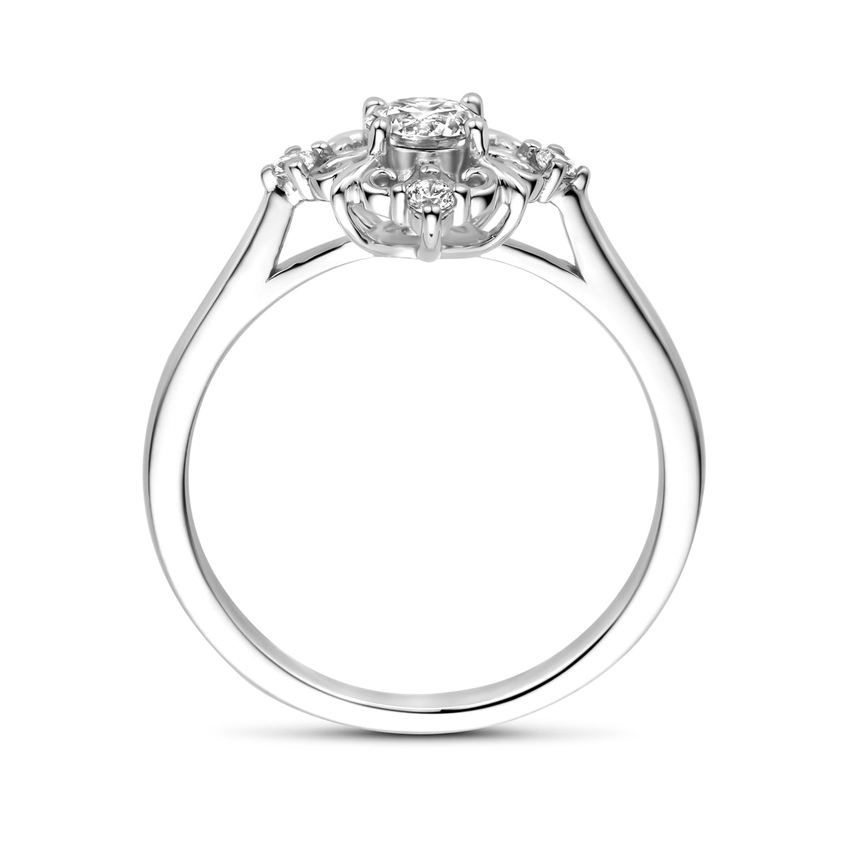 vDam Ring Filigrain Zirkonia Zilver Gerhodineerd 1339201 Maat 16½