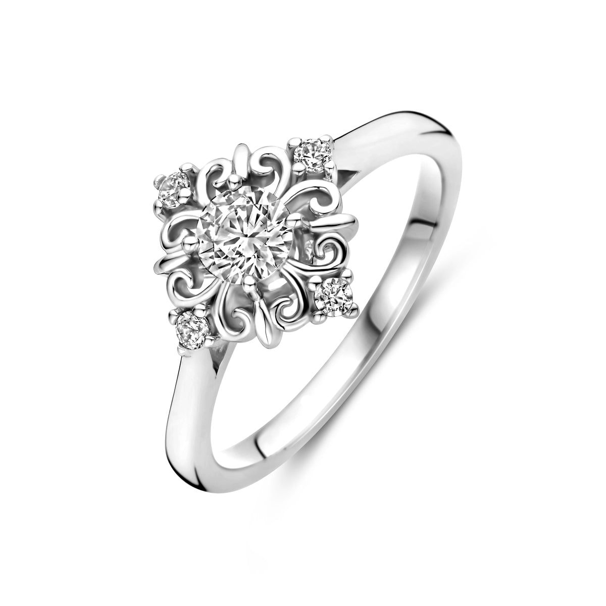 vDam Ring Filigrain Zirkonia Zilver Gerhodineerd 1339204