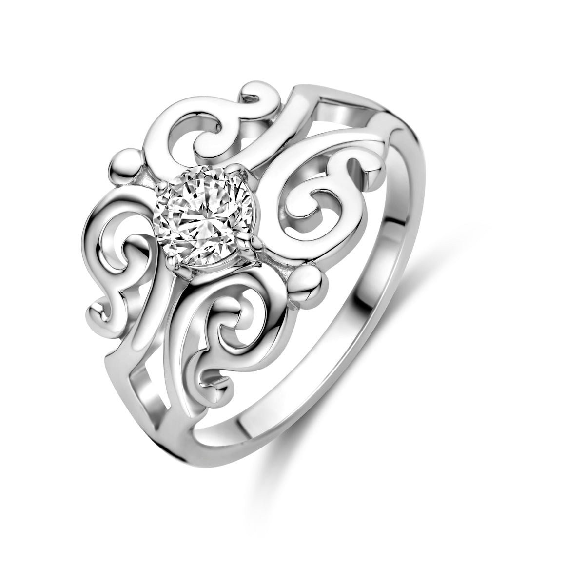 vDam Ring Filigrain Zirkonia Zilver Gerhodineerd 1339582