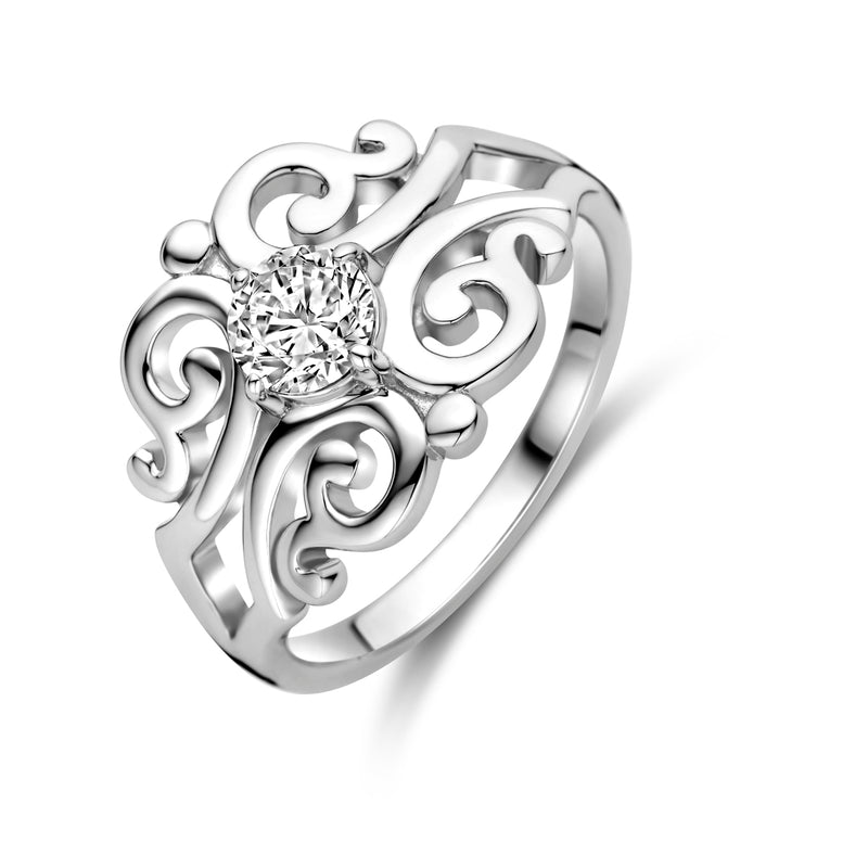 vDam Ring Filigrain Zirkonia Zilver Gerhodineerd 1339583