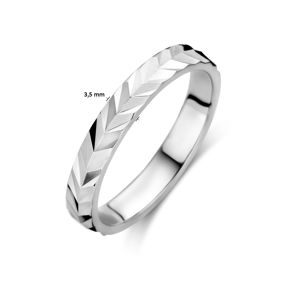 vDam Ring Gediamanteerd Zilver Gerhodineerd 1336811 Maat 19