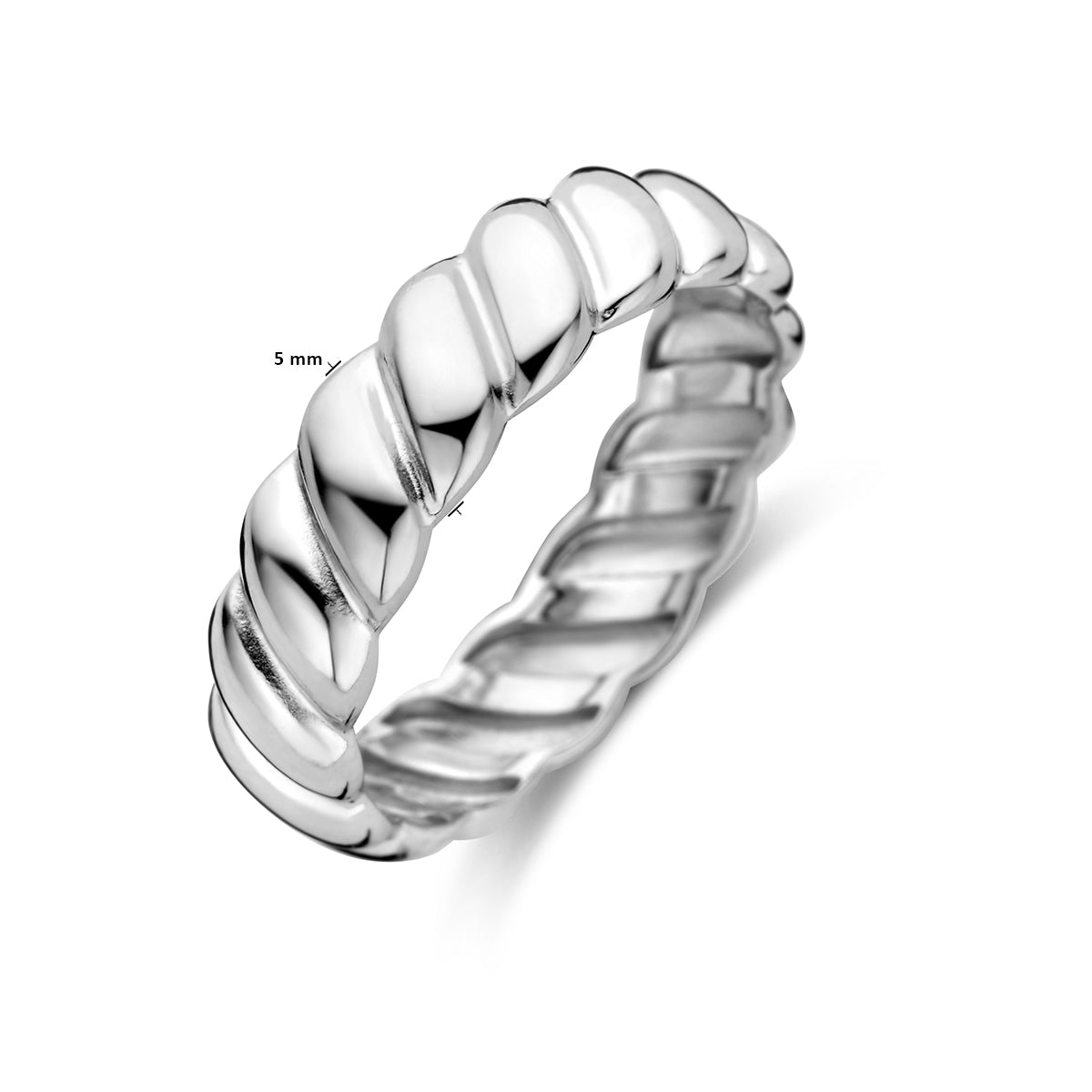 vDam Ring Gedraaid Zilver Gerhodineerd 1338381 Maat 17¼