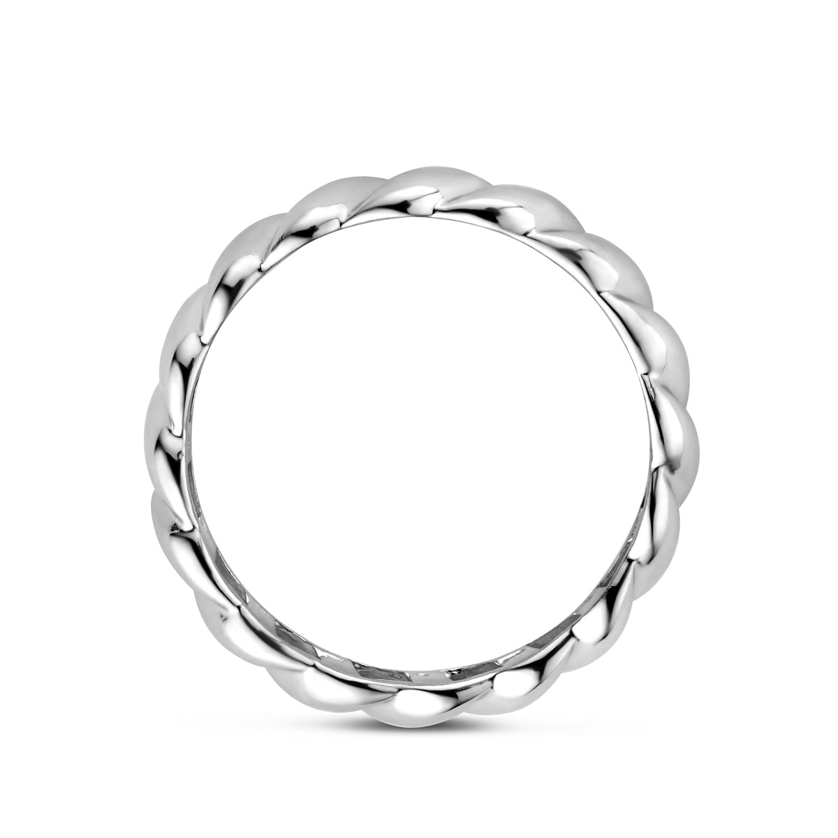 vDam Ring Gedraaid Zilver Gerhodineerd 1338383 Maat 18½