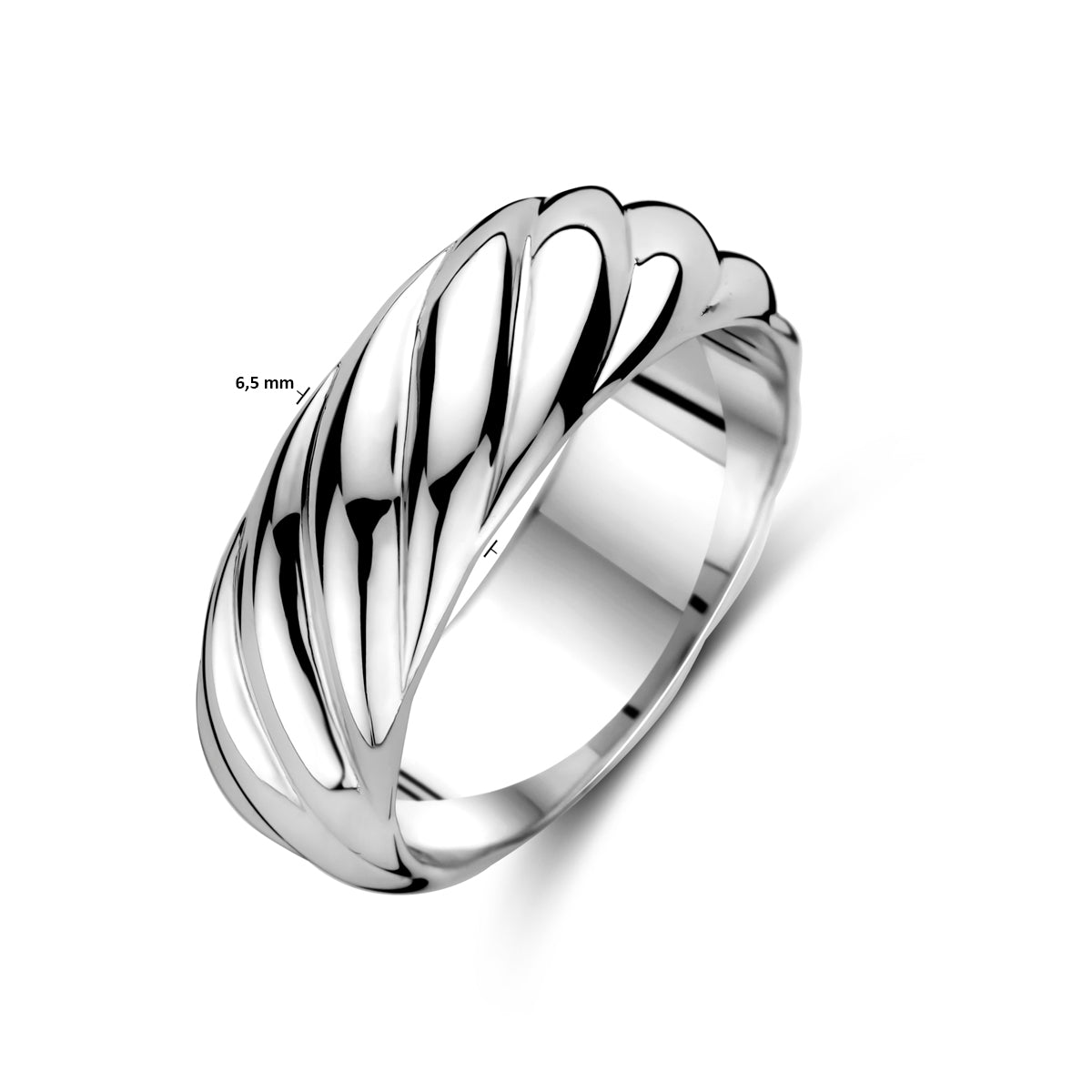 vDam Ring Gedraaid Zilver Gerhodineerd 1340658 Maat 17¼