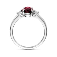 vDam Ring Granaat En Zirkonia Zilver Gerhodineerd 1340325 Maat 18½