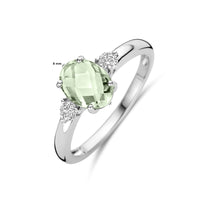 vDam Ring Groen Amethist En Zirkonia Zilver Gerhodineerd 1340331 Maat 17¼