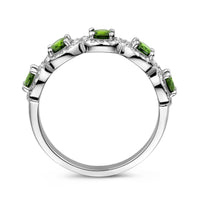 vDam Ring Groen En Wit Zirkonia Halo Zilver Gerhodineerd 1336740 Maat 16½