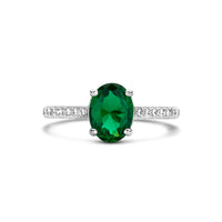 vDam Ring Groen En Wit Zirkonia Zilver Gerhodineerd 1335859 Maat 16½