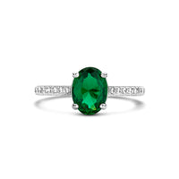 vDam Ring Groen En Wit Zirkonia Zilver Gerhodineerd 1335862 Maat 18½