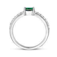 vDam Ring Groen En Wit Zirkonia Zilver Gerhodineerd 1336066 Maat 16