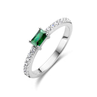 vDam Ring Groen En Wit Zirkonia Zilver Gerhodineerd 1336067