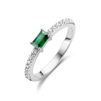 vDam Ring Groen En Wit Zirkonia Zilver Gerhodineerd 1336068