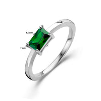 vDam Ring Groen Zirkonia Zilver Gerhodineerd 1335991 Maat 17¼