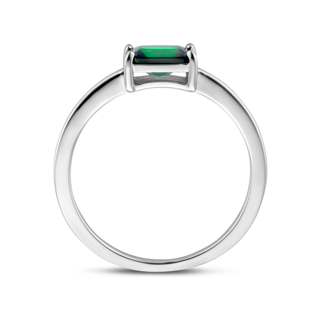 vDam Ring Groen Zirkonia Zilver Gerhodineerd 1335992 Maat 17¾