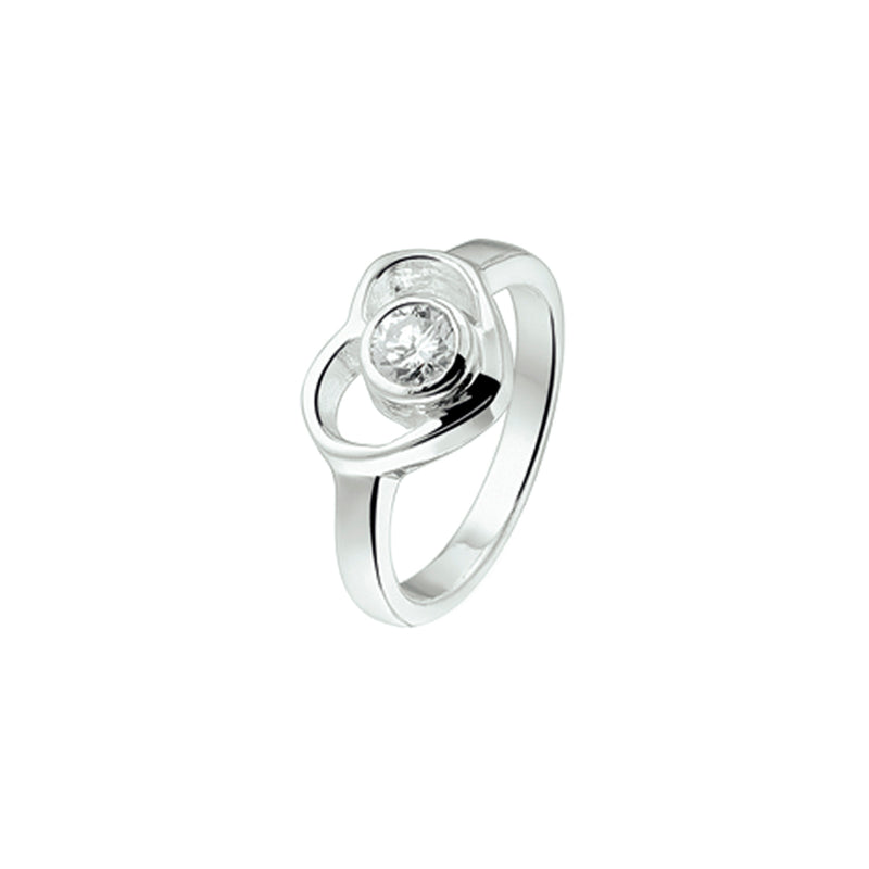 vDam Ring Hart En Zirkonia Zilver Gerhodineerd 1329437