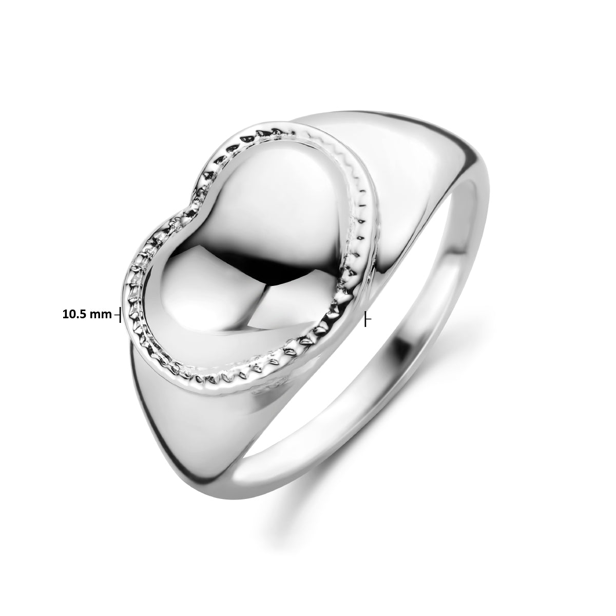 vDam Ring Hart Zilver Gerhodineerd 1334723 Maat 16