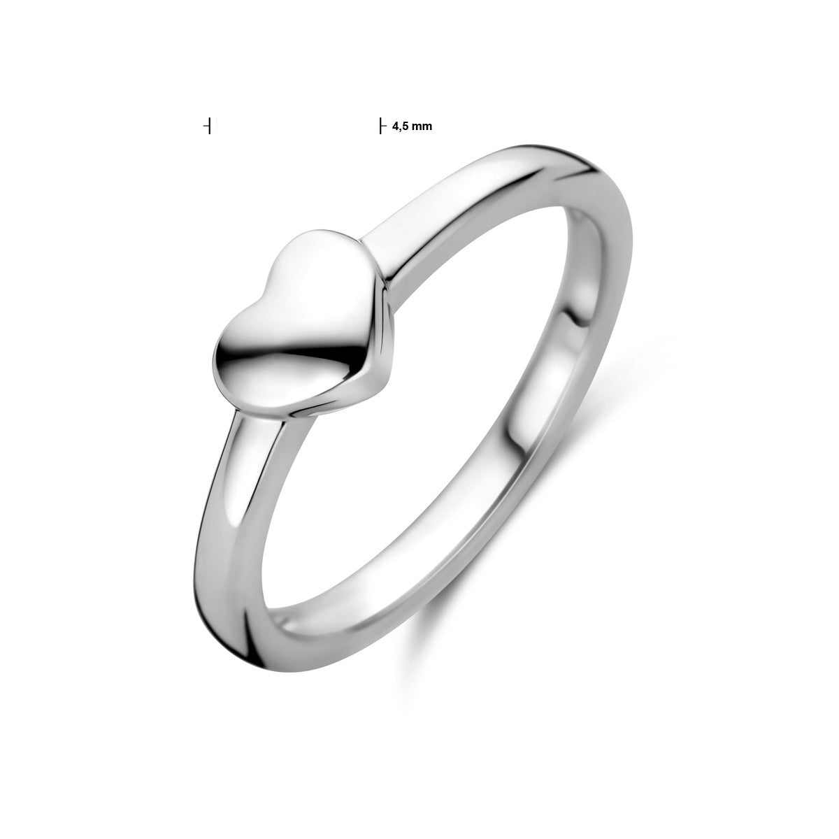 vDam Ring Hart Zilver Gerhodineerd Maat 1338081 Maat 13