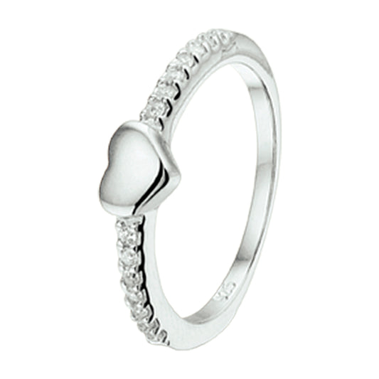 vDam Ring Hart Zirkonia Zilver Gerhodineerd 1325143