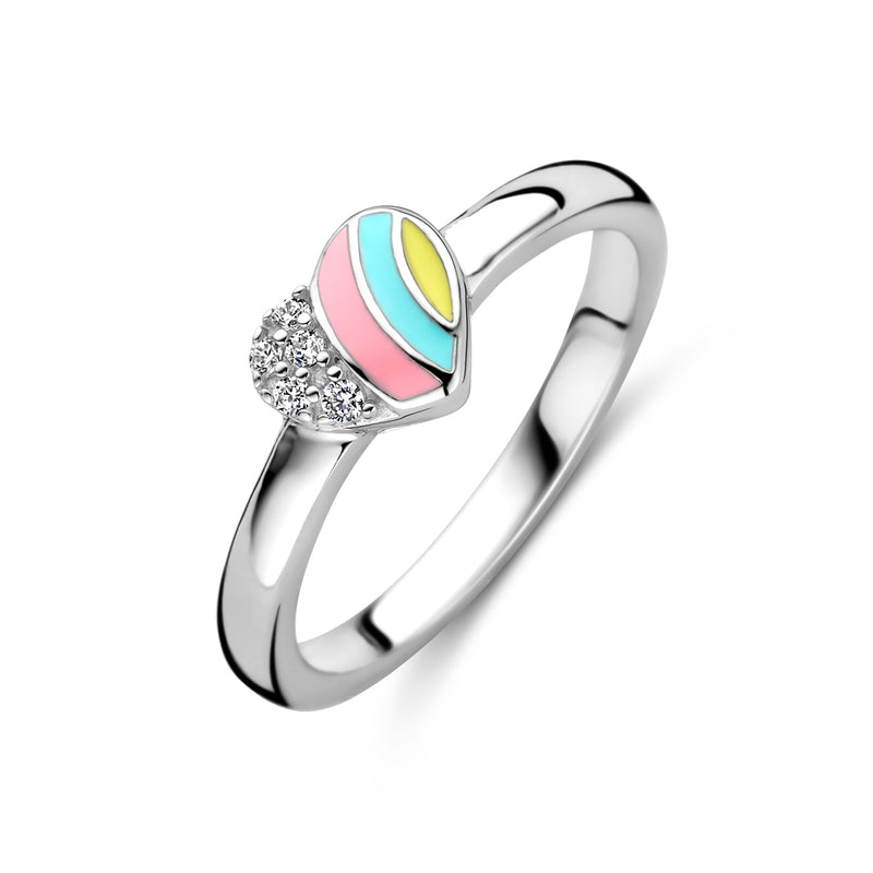 vDam Ring Hart Zirkonia Zilver Gerhodineerd 1340293