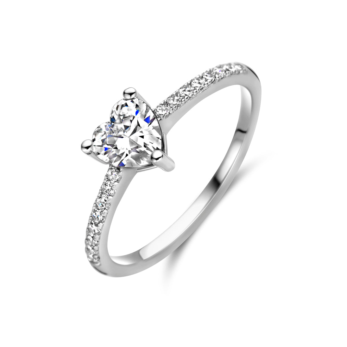 vDam Ring Hart Zirkonia Zilver Gerhodineerd 1338180