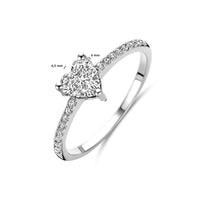 vDam Ring Hart Zirkonia Zilver Gerhodineerd 1338498 Maat 18½