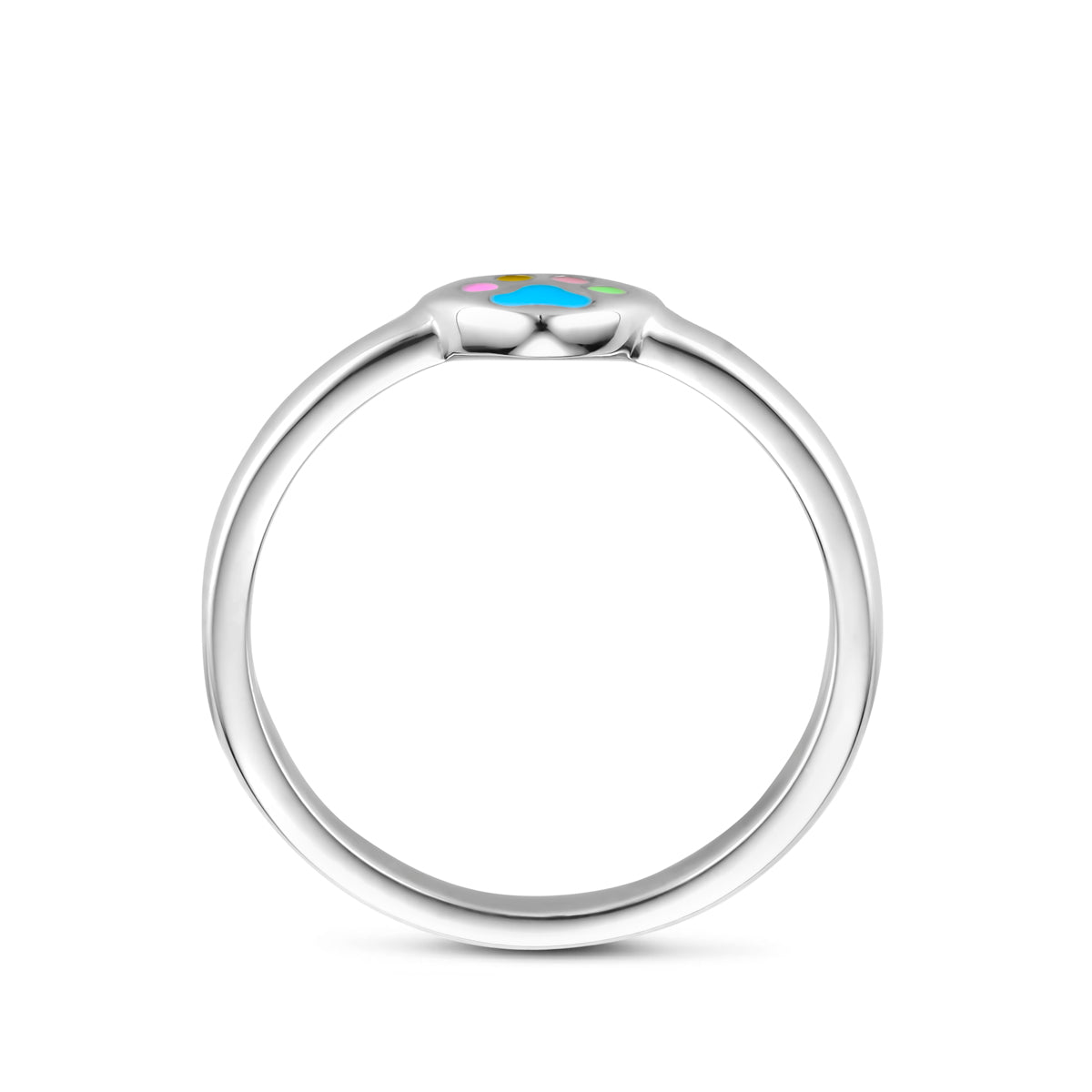 vDam Ring Hartje Hondenpoten Zilver Gerhodineerd 1341465 Maat 15½