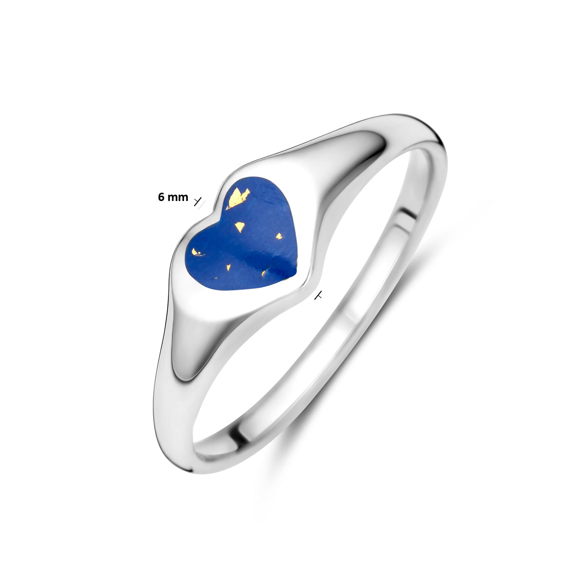 vDam Ring Hartje Lapis Zilver Gerhodineerd 1338864 Maat 17