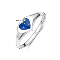 vDam Ring Hartje Lapis Zilver Gerhodineerd 1338866 Maat 18