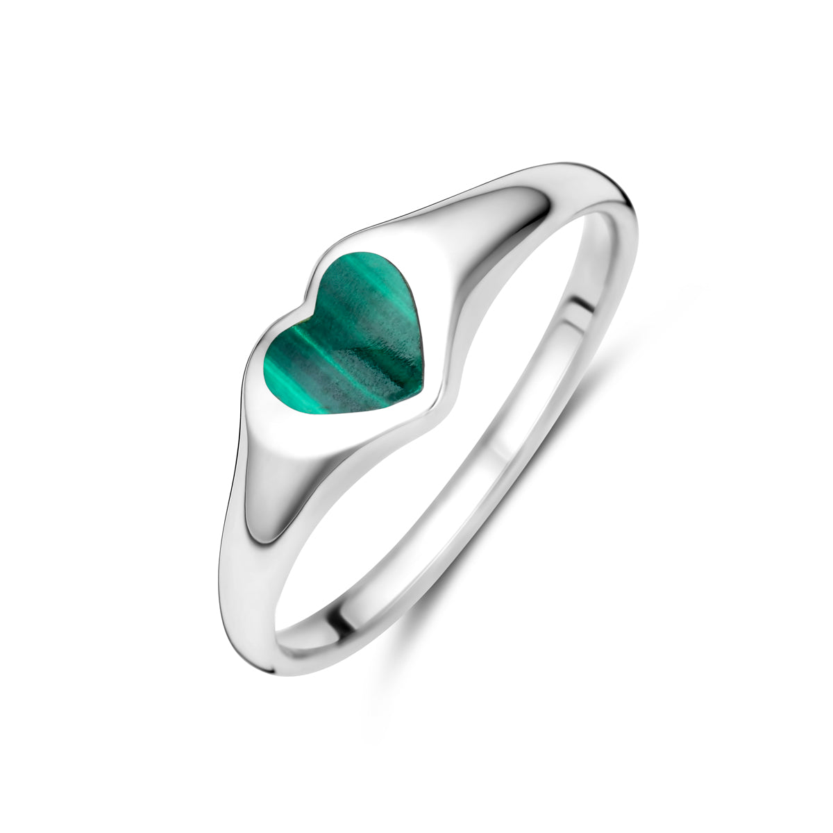 vDam Ring Hartje Malachiet Zilver Gerhodineerd 1338872