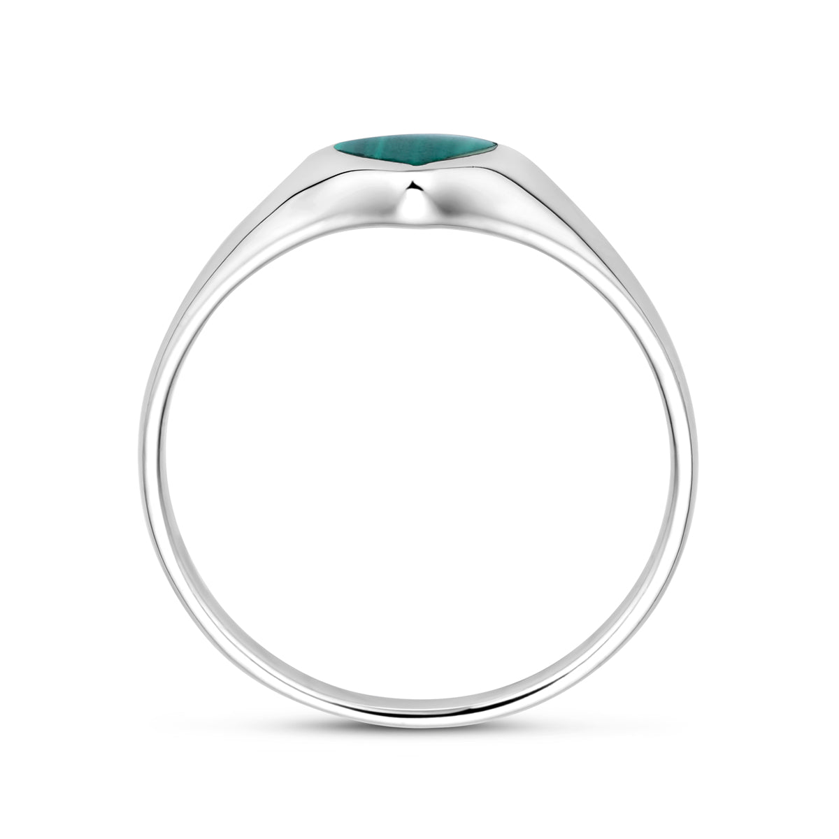 vDam Ring Hartje Malachiet Zilver Gerhodineerd 1338872 Maat 18