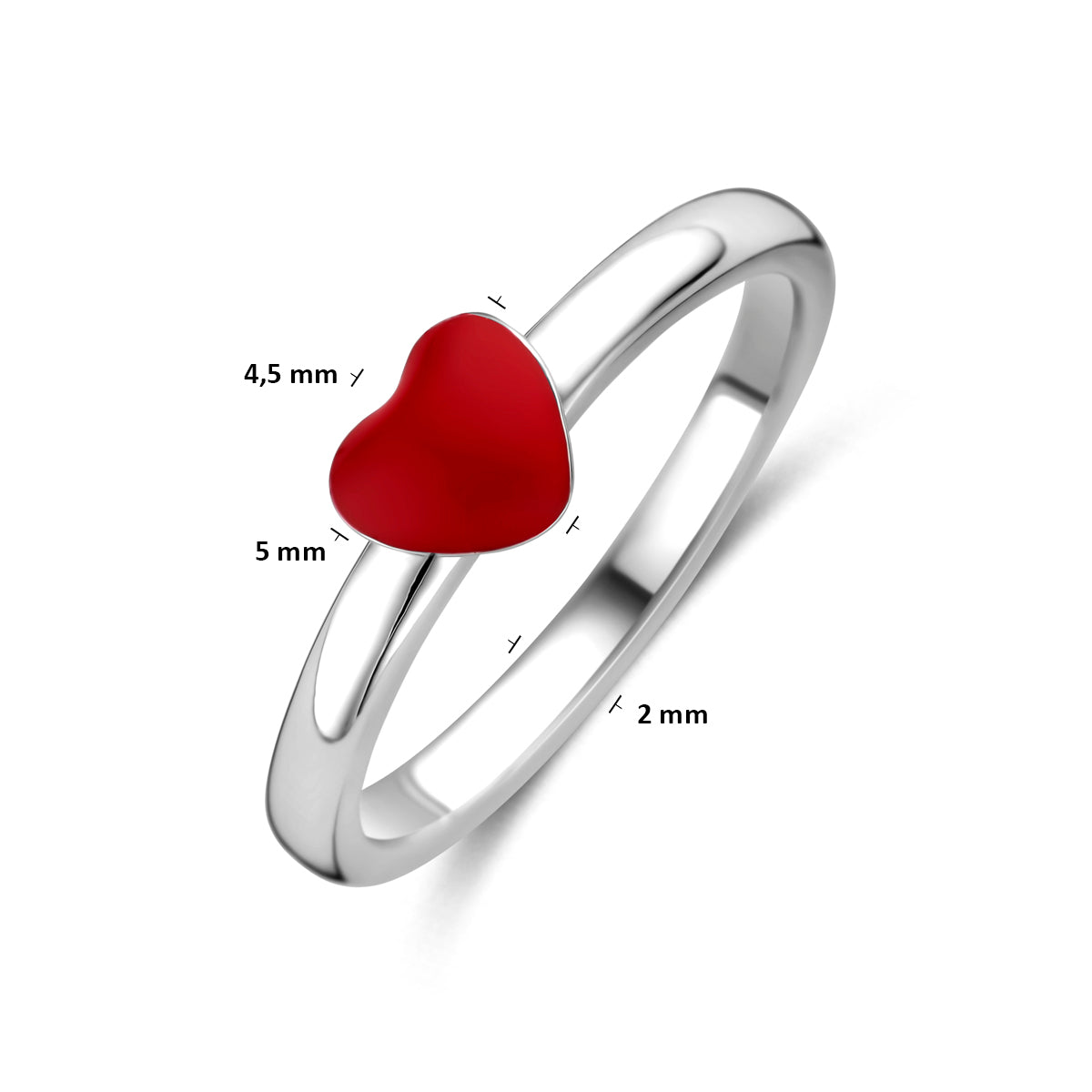 vDam Ring Hartje Zilver Gerhodineerd 1341491 Maat 15
