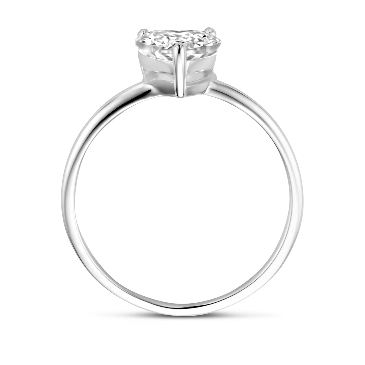 vDam Ring Hartje Zirkonia Zilver Gerhodineerd 1339363 Maat 19
