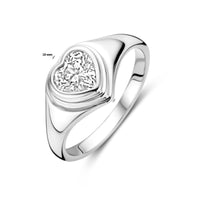 vDam Ring Hartje Zirkonia Zilver Gerhodineerd 1339377 Maat 18½