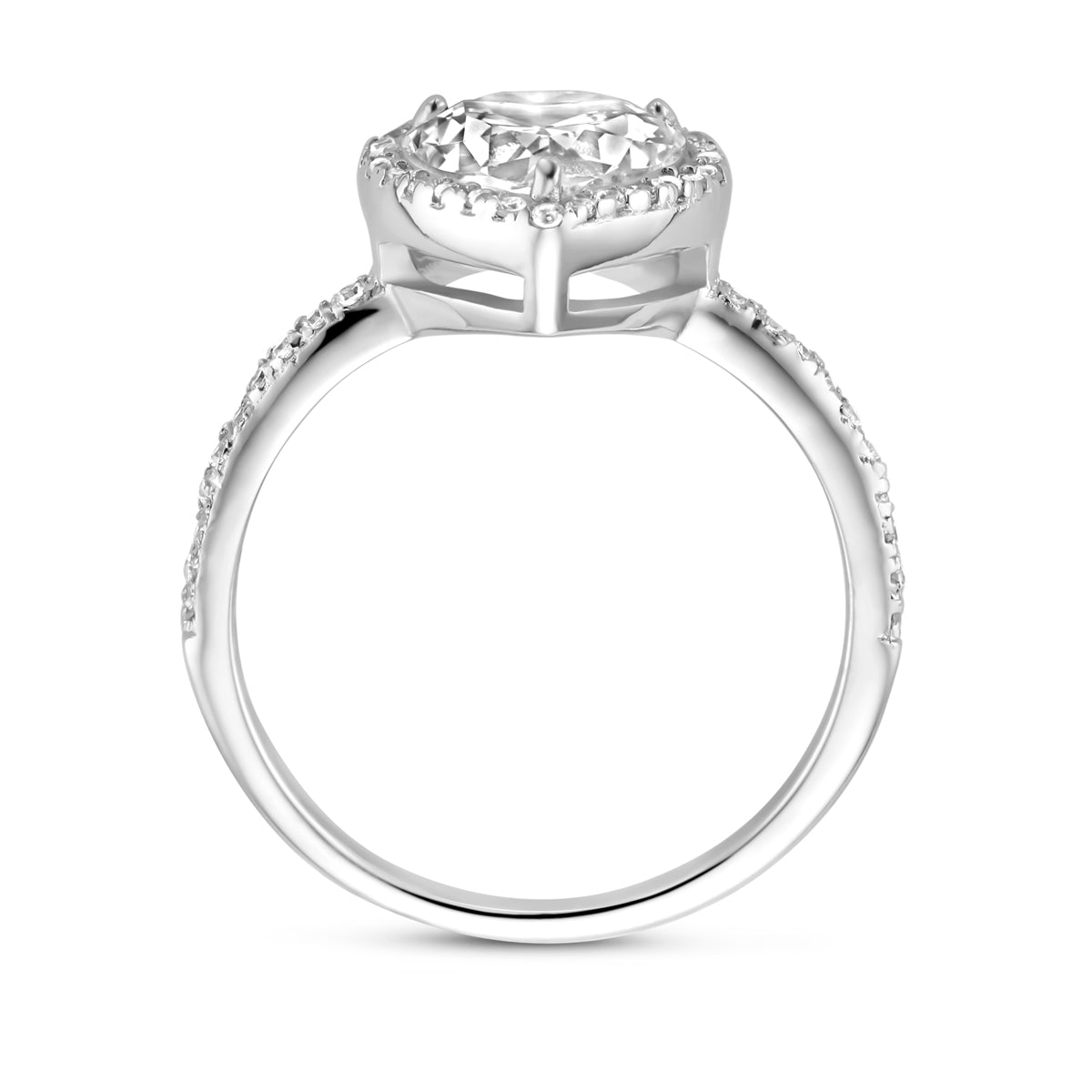 vDam Ring Hartje Zirkonia Zilver Gerhodineerd 1339438 Maat 16½