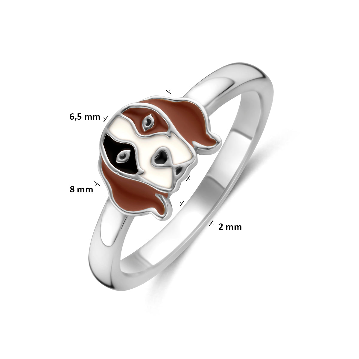 vDam Ring Hond Zilver Gerhodineerd 1341456 Maat 15½