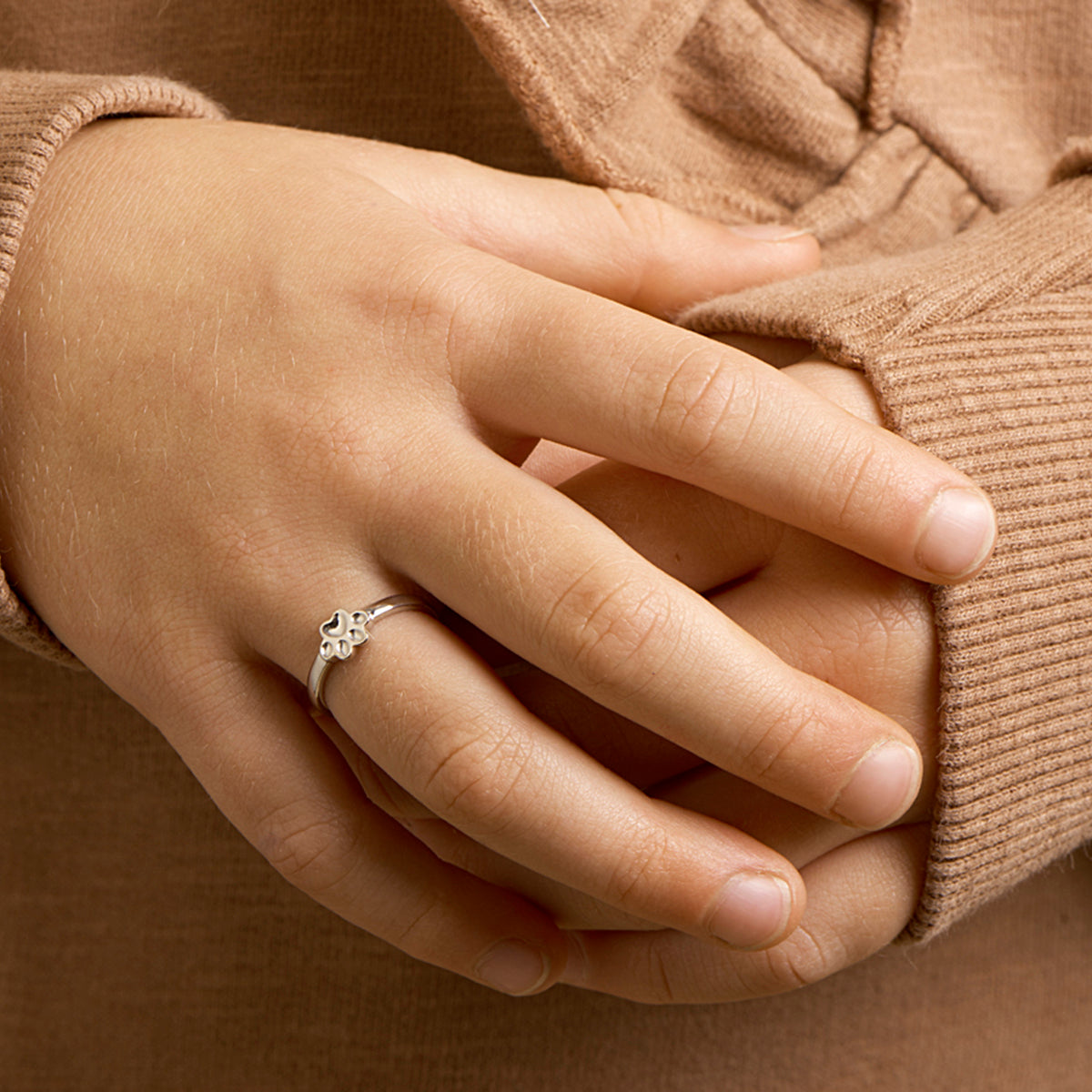 vDam Ring Hondenpoot Zilver Gerhodineerd 1332089 Maat 13½